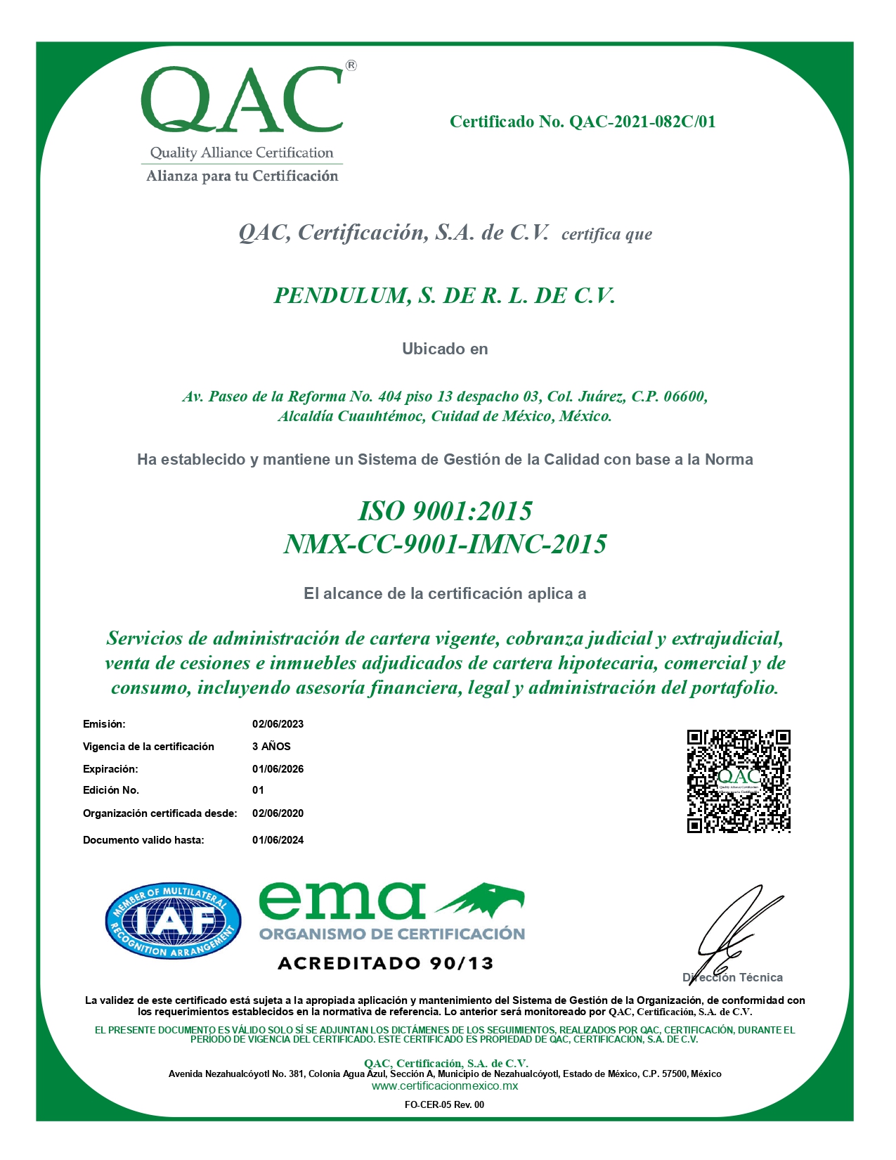 Certificado ISO 9001